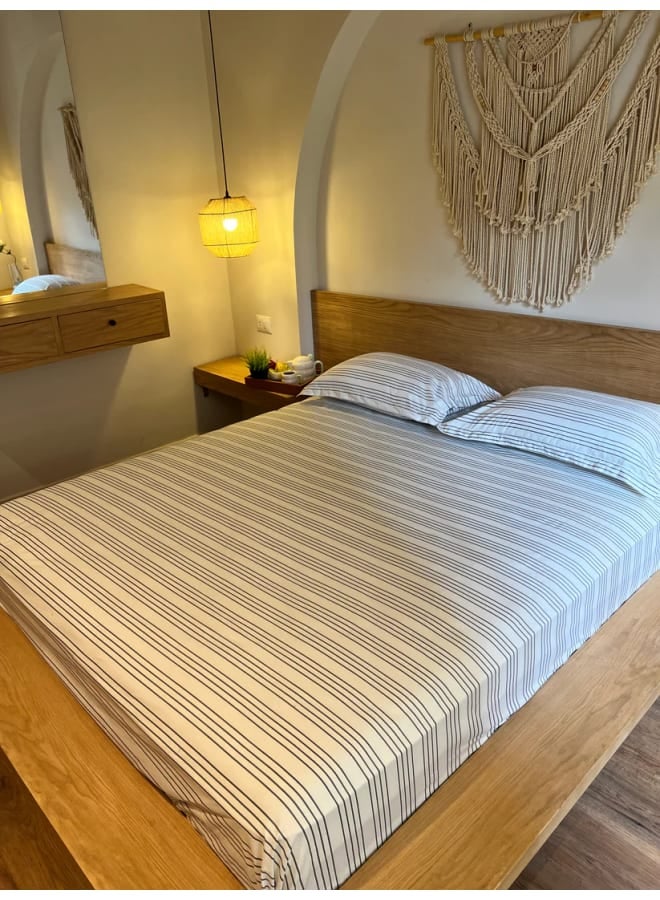 ب كومفورت  طقم ملاية مشجر أستك قطن تصميم (جراي ريبد) - Image 4